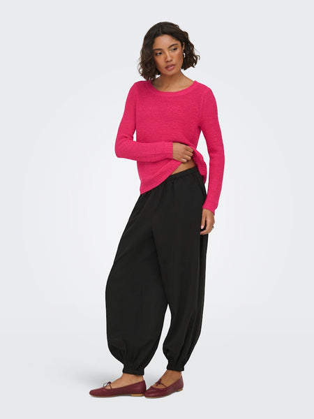 ONLY Long Sleeve Knitted Top in Fuchsia Pink