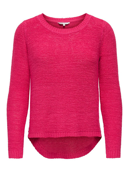 ONLY Long Sleeve Knitted Top in Fuchsia Pink