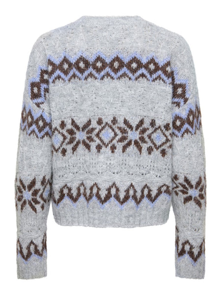 ONLY Patterned Knit Jumper in Grey
