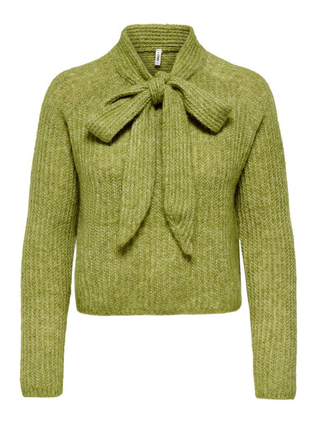 ONLY Bow Detail Knit Jumper in Green