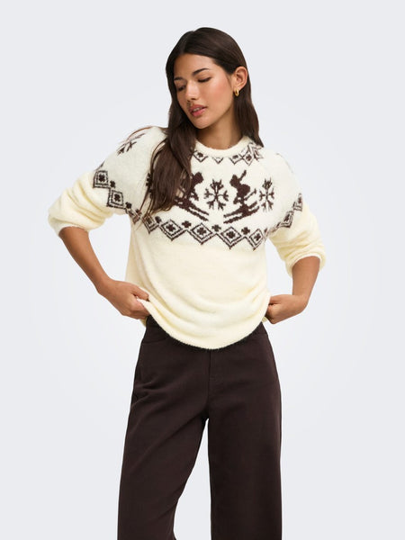 ONLY Knit Ski Jumper in Cream