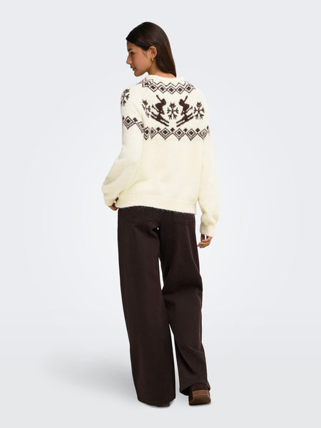 ONLY Knit Ski Jumper in Cream