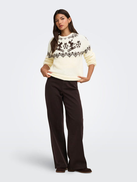 ONLY Knit Ski Jumper in Cream
