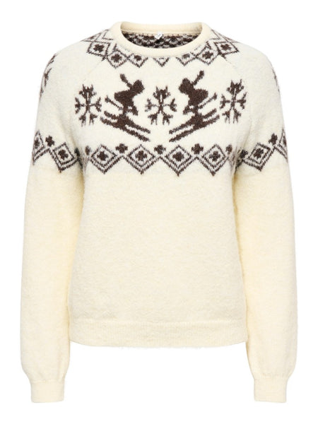 ONLY Knit Ski Jumper in Cream