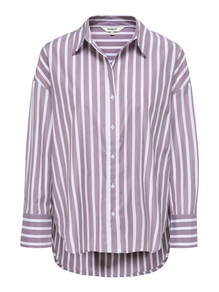 ONLY Striped Shirt in Burgundy
