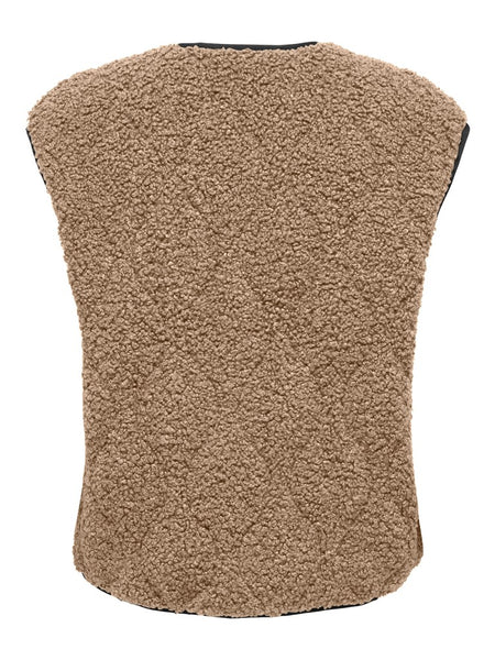 ONLY Teddy Gilet in Camel