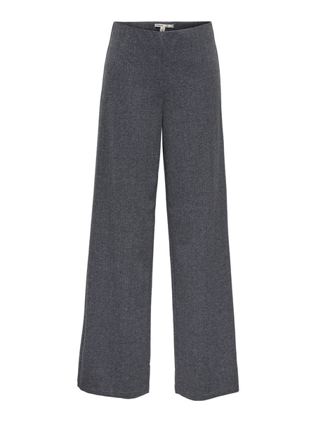 ONLY Wide Leg Herringbone Trousers in Grey