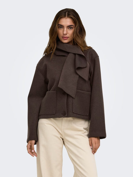 ONLY Scarf Jacket in Brown