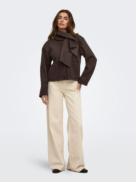 ONLY Scarf Jacket in Brown