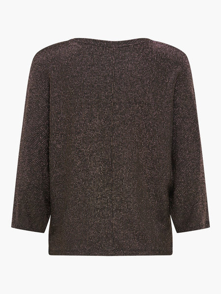 ONLY 3/4 Sleeve Glitter Top in Bronze