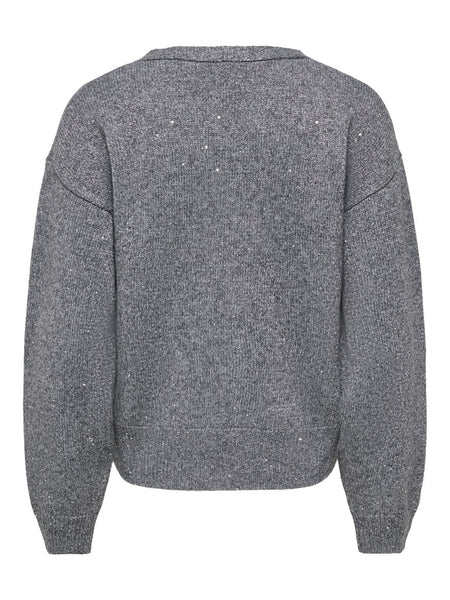 ONLY Glitter Bow Detail Cardigan in Grey
