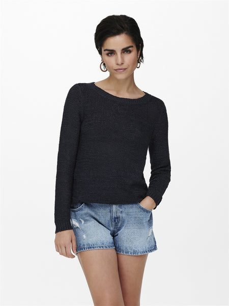 Only Long Sleeve Knitted Top in Navy