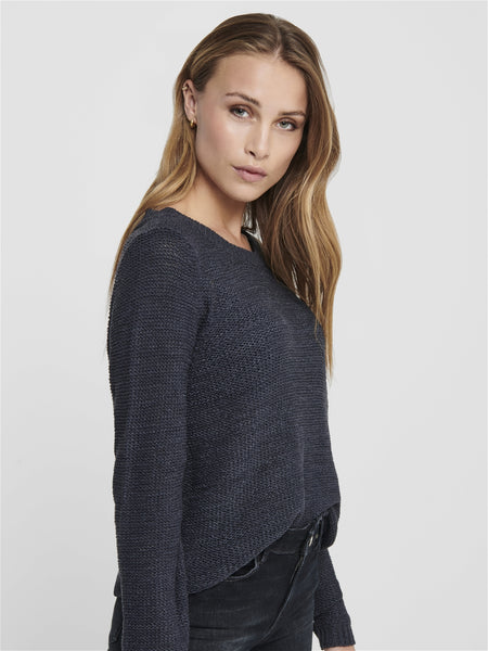 Only Long Sleeve Knitted Top in Navy