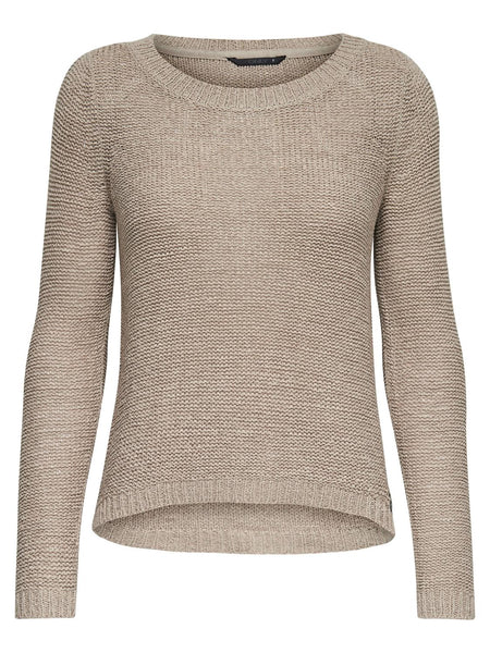 Only Long Sleeve Knitted Top in Taupe