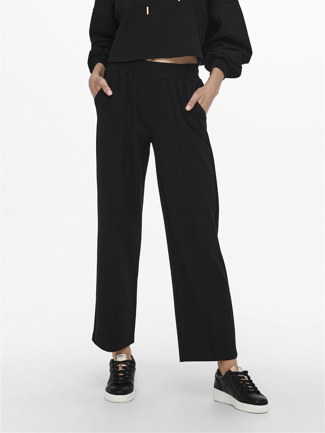 Only Wide Leg Trousers in Black