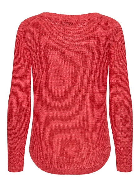 Only Long Sleeve Knitted Top in Coral