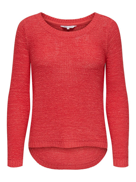 Only Long Sleeve Knitted Top in Coral