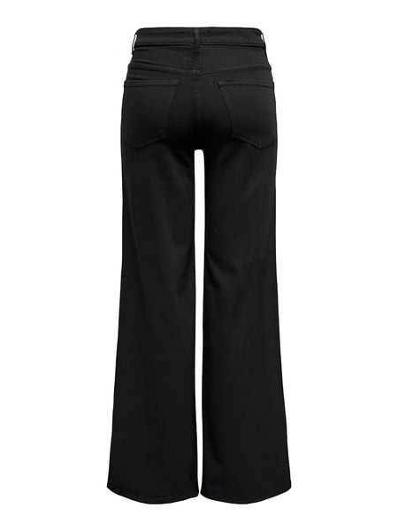 ONLY High Waisted Wide Leg Jeans in Black