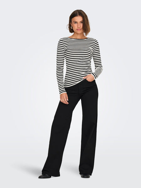 ONLY High Waisted Wide Leg Jeans in Black