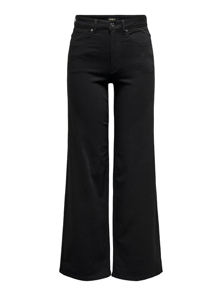 ONLY High Waisted Wide Leg Jeans in Black
