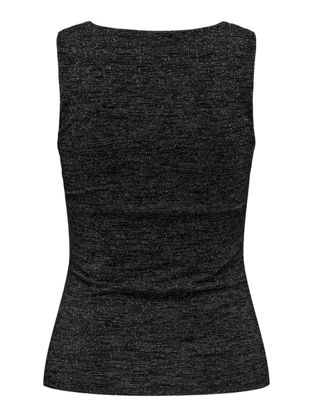 Only Sleeveless Reversible Glitter Top in Silver