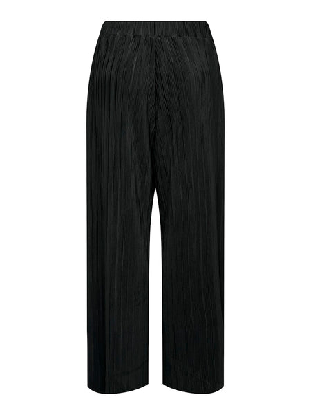 ONLY Wide Leg Plisse Trousers in Black