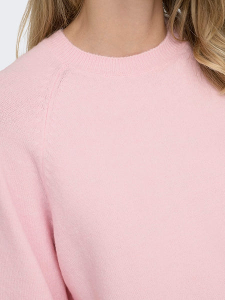 Only 3/4 Sleeve Knit Top in Pink