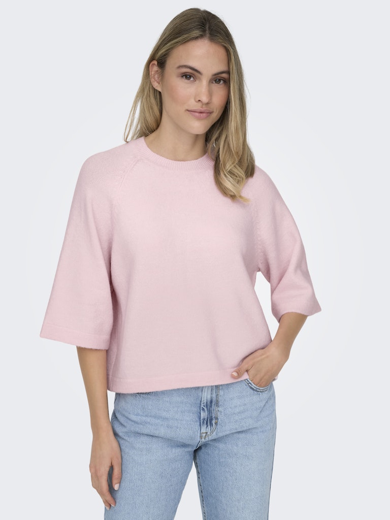 Only 3/4 Sleeve Knit Top in Pink