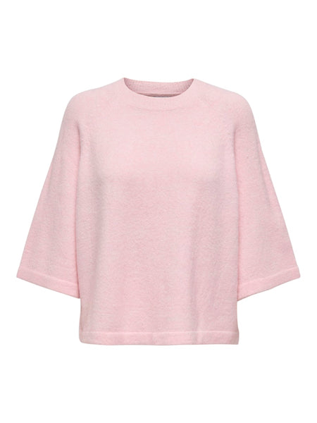 Only 3/4 Sleeve Knit Top in Pink