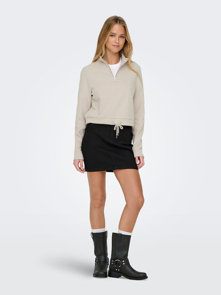 Only Half Zip Sweatshirt in Taupe