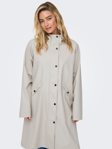 Only Long Raincoat in Beige