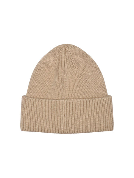 ONLY Embroidered Heart Beanie in Beige