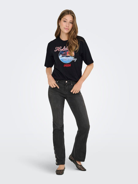 ONLY Christmas Coca-Cola T-Shirt in Black