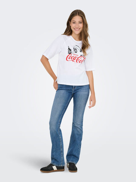 ONLY Christmas Coca-Cola T-Shirt in White