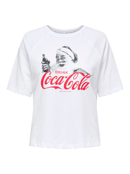 ONLY Christmas Coca-Cola T-Shirt in White