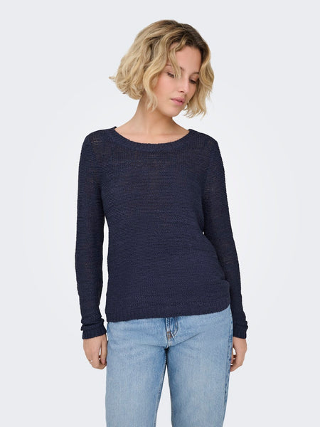 ONLY Long Sleeve Knitted Top in Navy