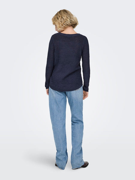 ONLY Long Sleeve Knitted Top in Navy