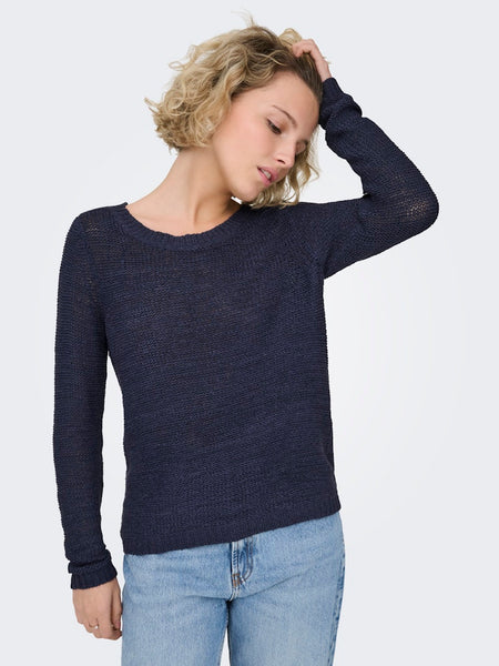 ONLY Long Sleeve Knitted Top in Navy