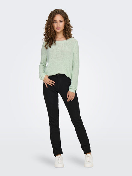 ONLY Long Sleeve Knitted Top in Green