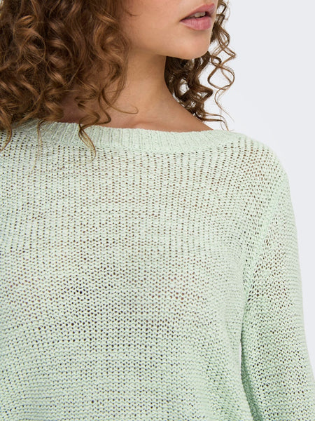 ONLY Long Sleeve Knitted Top in Green