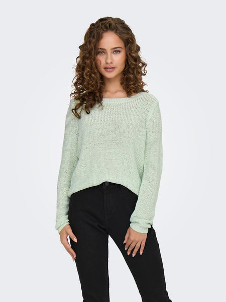 ONLY Long Sleeve Knitted Top in Green