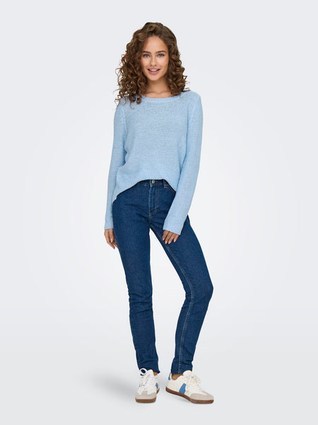 ONLY Long Sleeve Knit Top in Light Blue