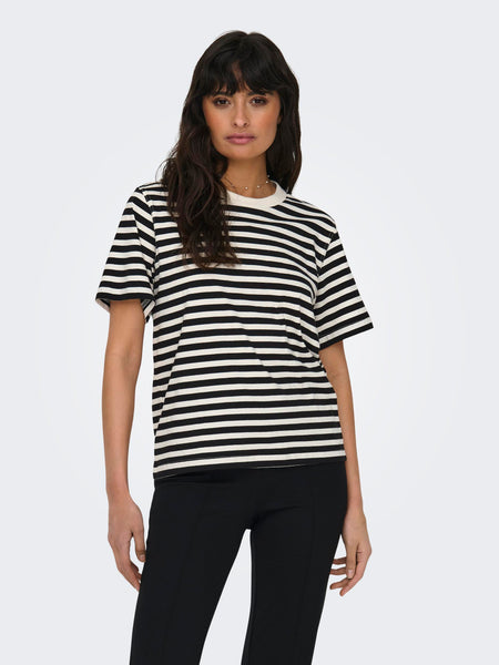 Only Striped T-Shirt in Black