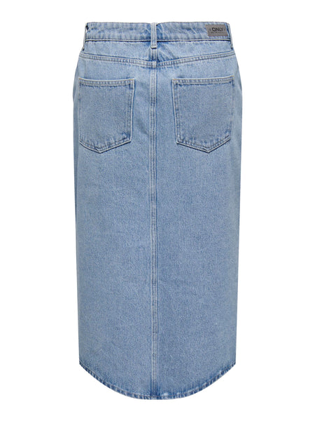 Only Denim Midi Skirt in Light Blue