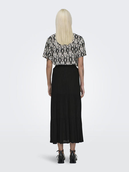 Only Tiered Maxi Skirt in Black