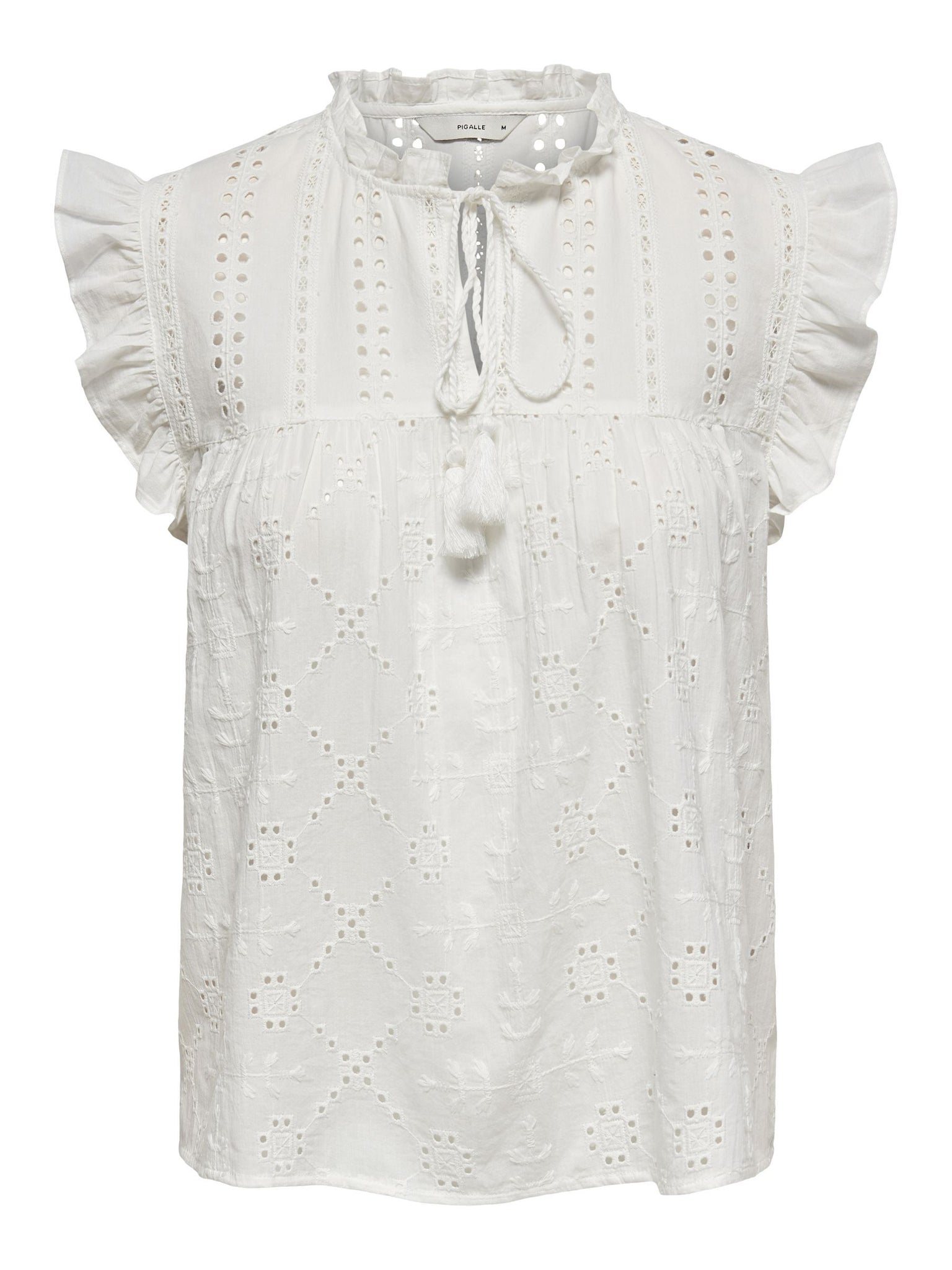 Only Sleeveless Embroidered Top in White