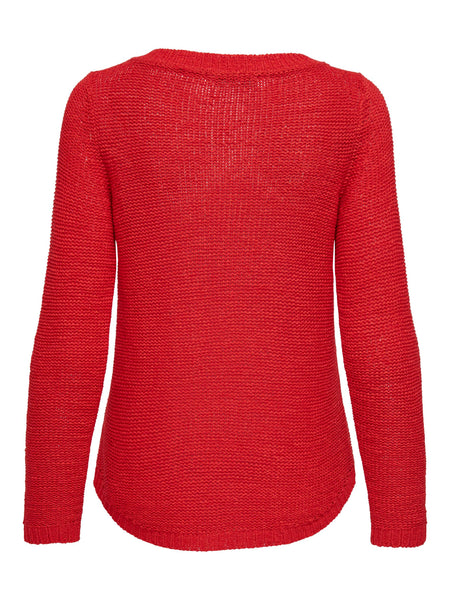 Only Long Sleeve Knitted Top in Red