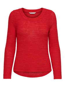 Only Long Sleeve Knitted Top in Red