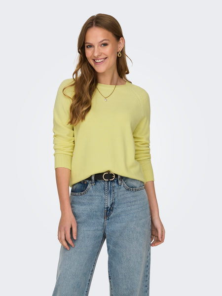Only Knitted O-Neck Pullover in Yellow
