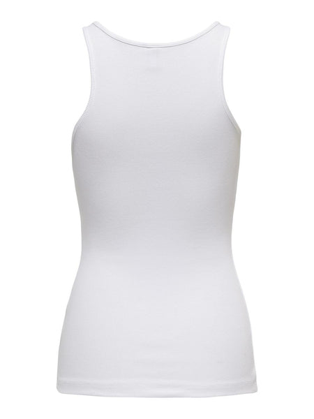 Only Ribbed Tank Top in White